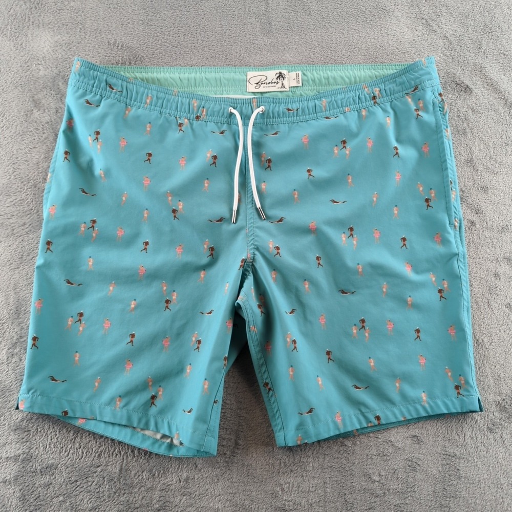 Bonobos Swim Trunks Mens Large Blue Swimmers Print 9 Inch‎ Inseam Board Shorts
